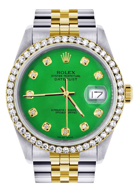 gold and green rolex women's|Rolex gold with green dial.